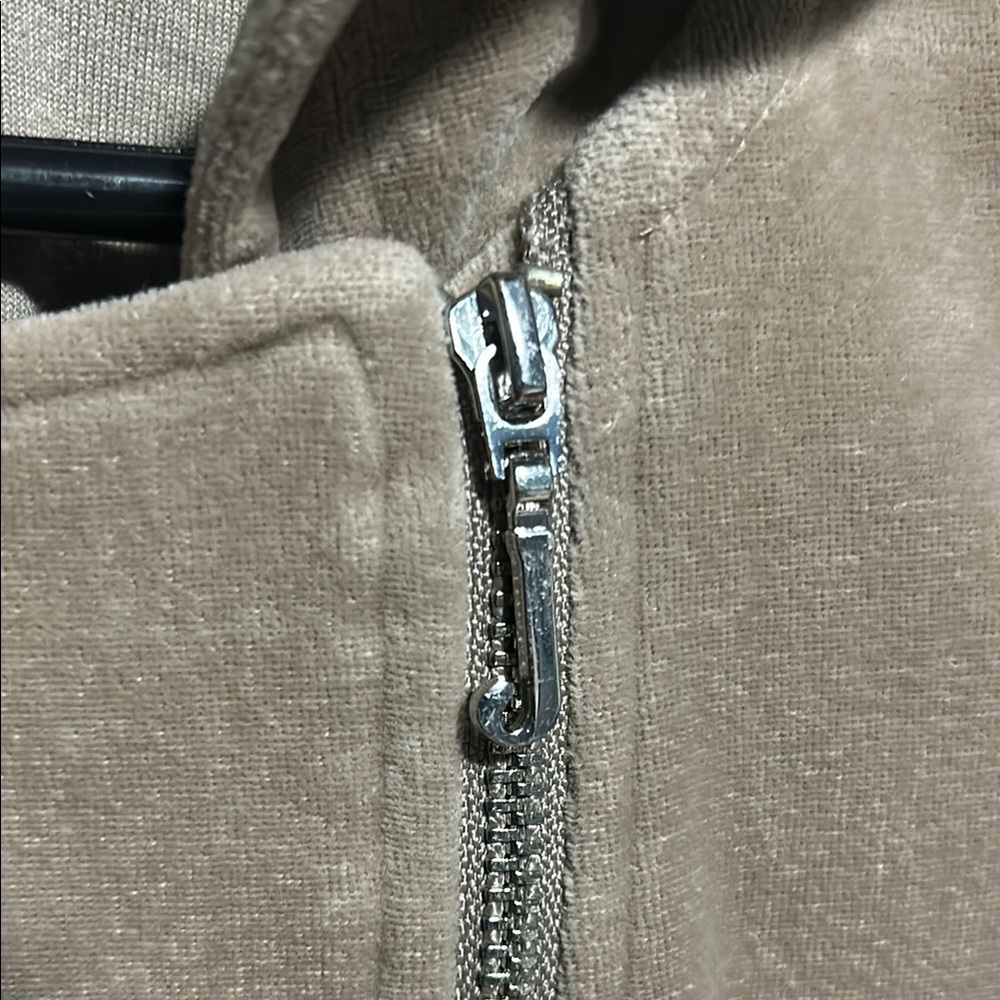 Vintage Y2K Juicy Couture Tan Hooded Zip-Up Jacket hoodie - Picture 2 of 11